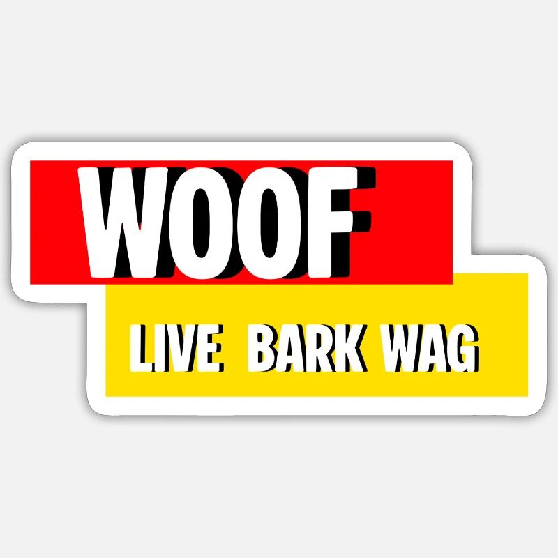 Ouaf - Sticker taille S (10 x 10 cm) - blanc mat