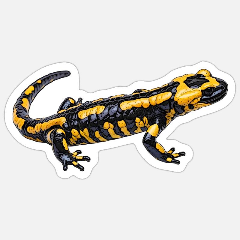 Feuersalamander design - Sticker Größe S (10 x 10 cm) - Mattweiß
