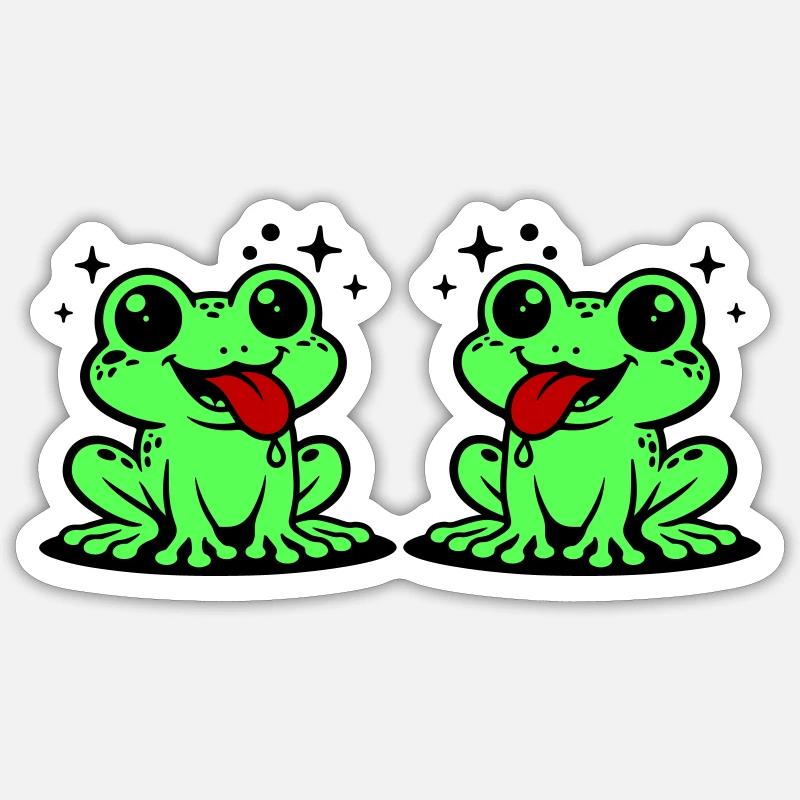 Toad couple frog - Sticker size S (10 x 10 cm) - white matte