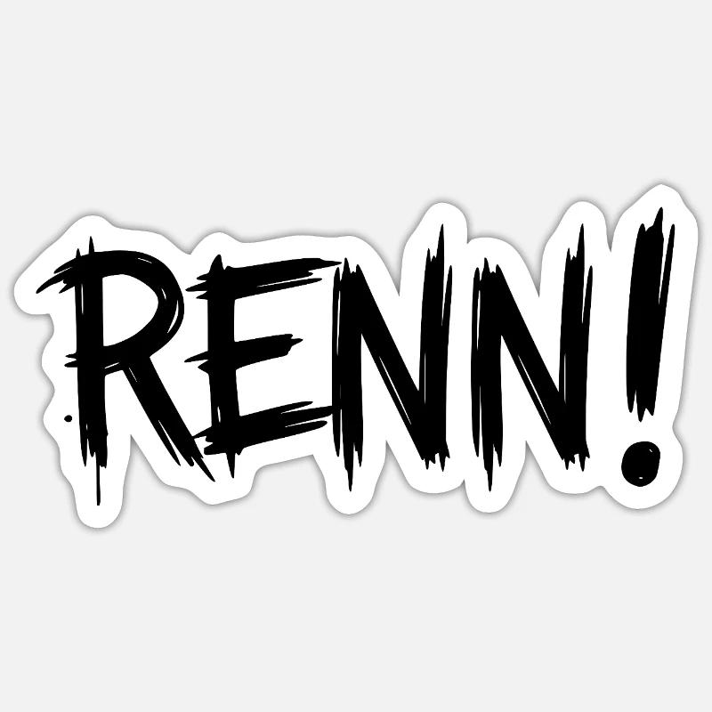 Courir! (Course, course, jogging, coureur) - Sticker taille S (10 x 10 cm) - blanc mat