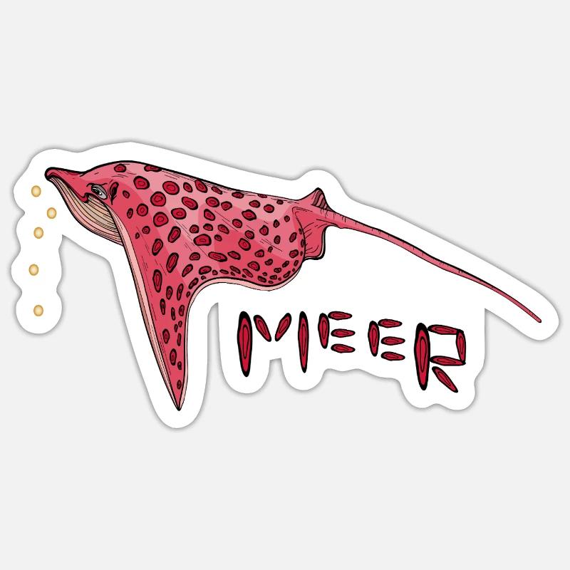 Stingray - Sticker size S (10 x 10 cm) - white matte