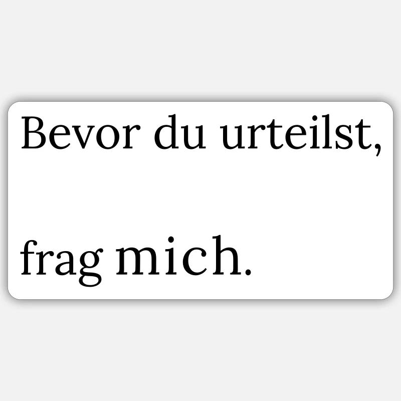 Frag_mich - Sticker Größe S (10 x 10 cm) - Mattweiß