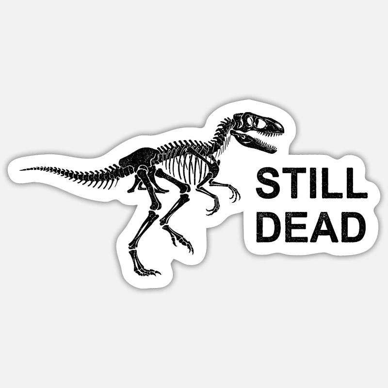 Dino Nihilisme - Sticker taille S (10 x 10 cm) - blanc mat