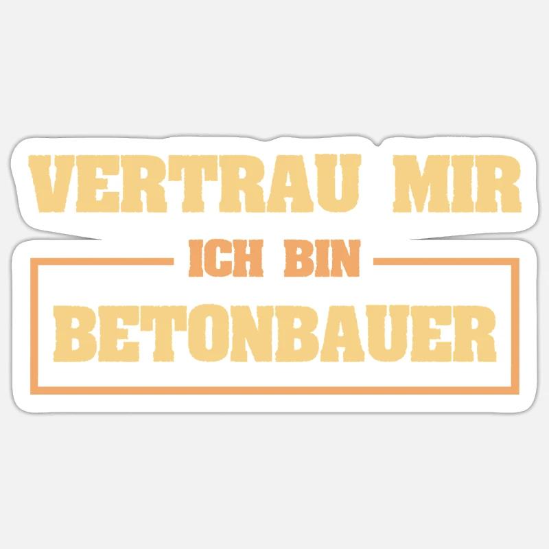 Profession Ouvrier du béton - Sticker taille S (10 x 10 cm) - blanc mat