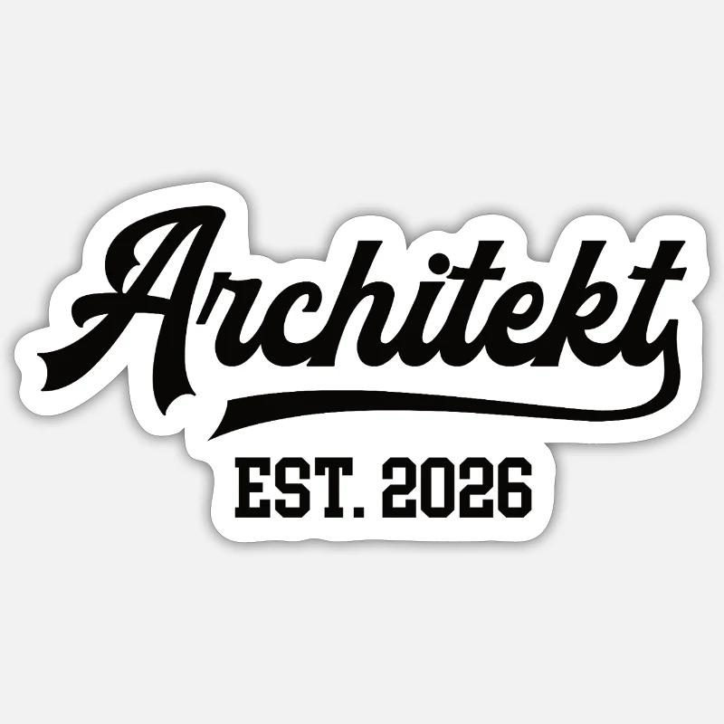 Architekt Architekturstudium Student Architektur - Sticker Größe S (10 x 10 cm) - Mattweiß