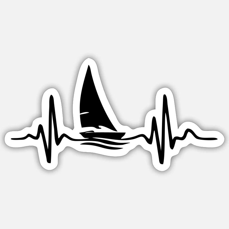 Mer à voile - Sticker taille S (10 x 10 cm) - blanc mat