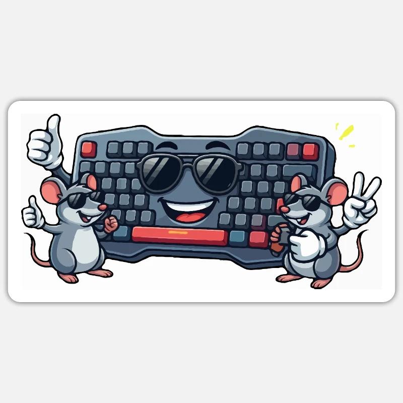 Keyboard Mice Duo Sticker size S (10 x 10 cm)