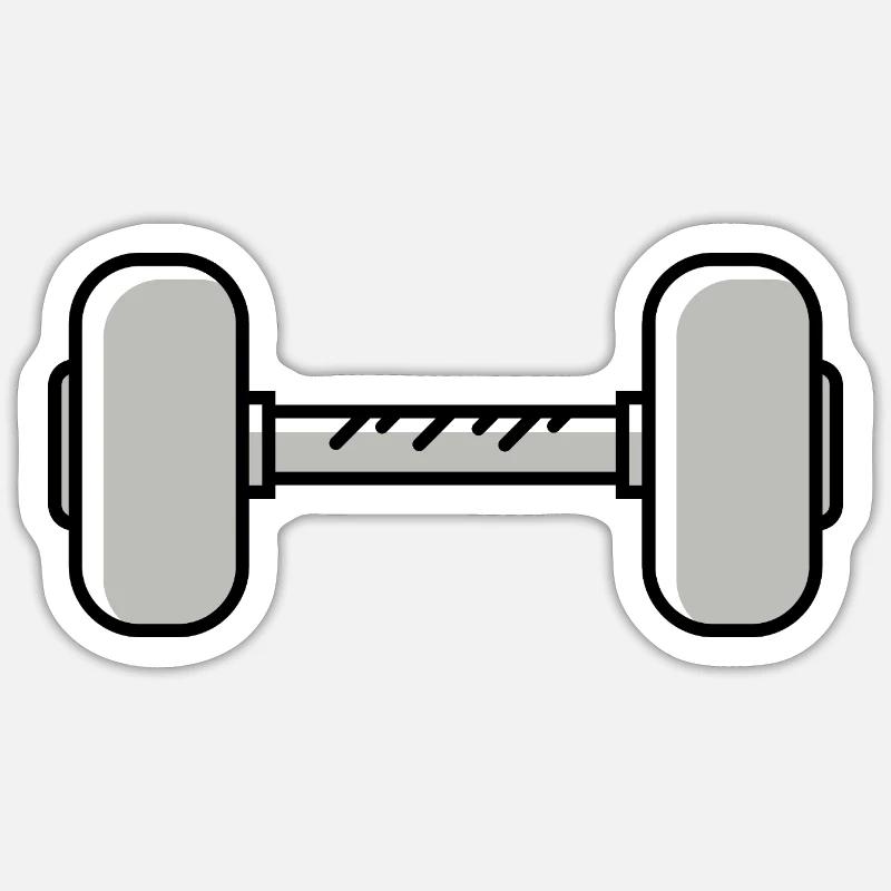 Dumbbell weights icon - Sticker size S (10 x 10 cm) - white matte
