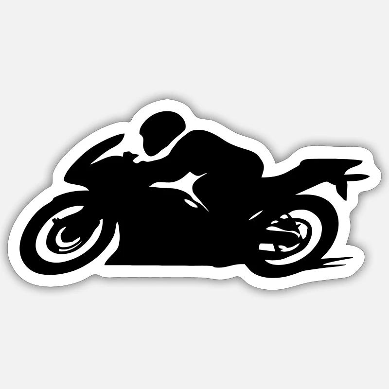 motorcycle - Sticker size S (10 x 10 cm) - white matte