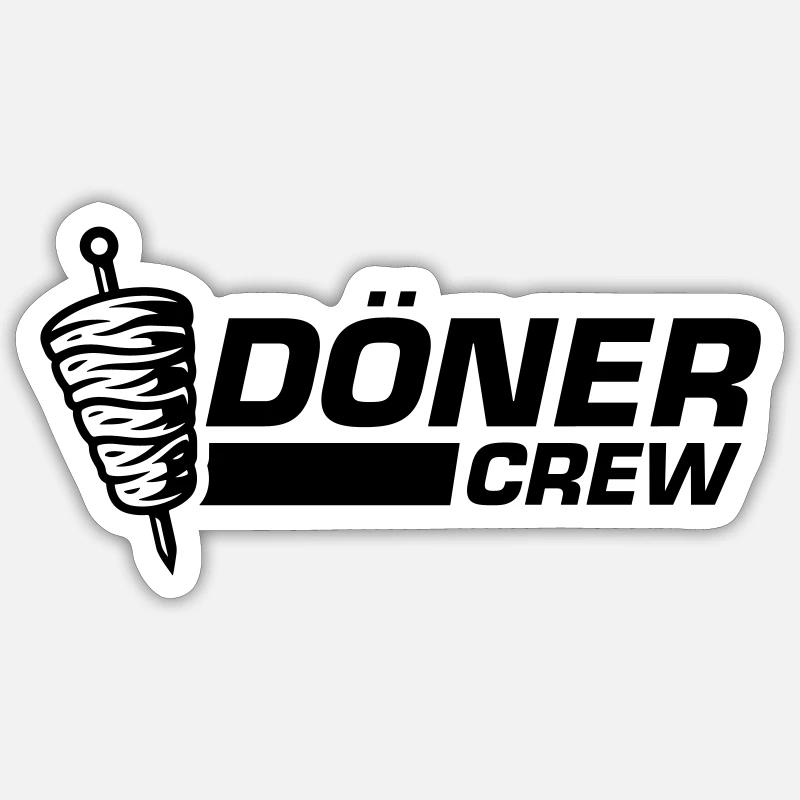 Döner Crew - Sticker Größe S (10 x 10 cm) - Mattweiß