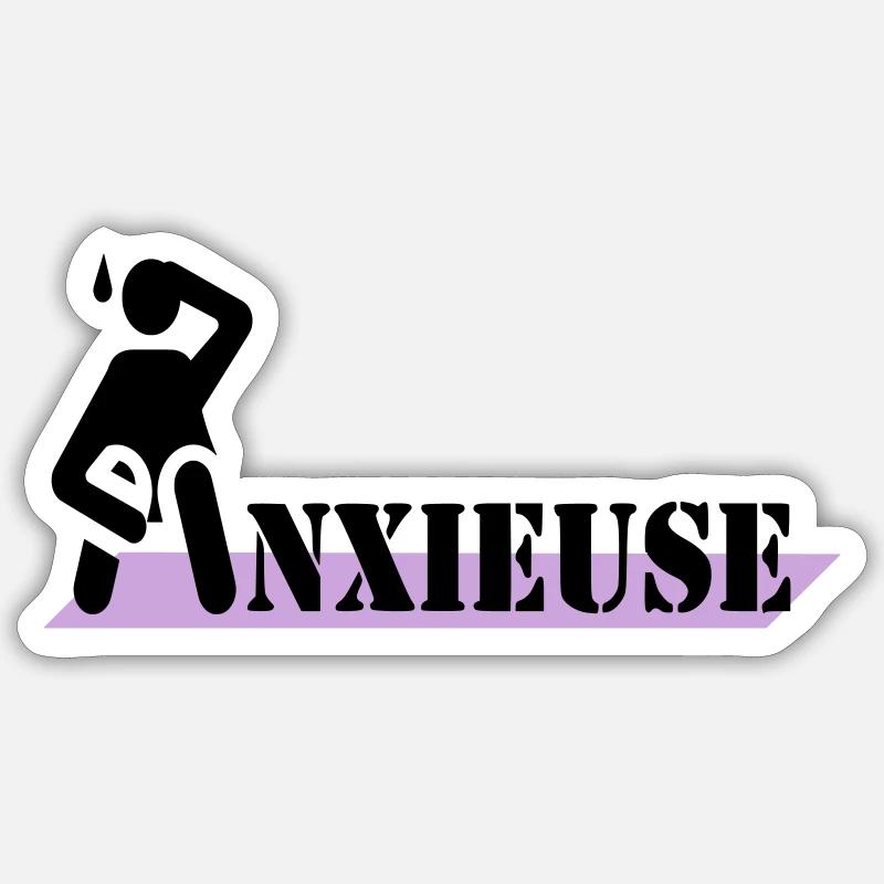 ängstlich - Sticker Größe S (10 x 10 cm) - Mattweiß