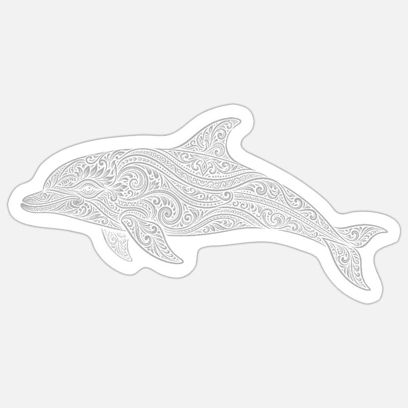 Dolphin - Sticker size S (10 x 10 cm) - white matte
