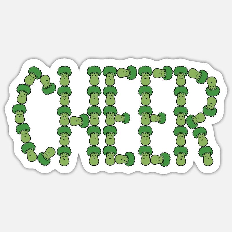 Acclamations brocoli - Sticker taille S (10 x 10 cm) - blanc mat
