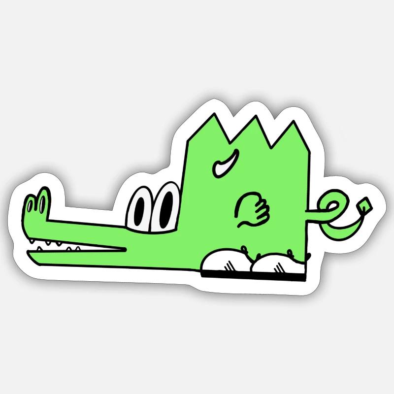 Emberon le dragon - Sticker taille S (10 x 10 cm) - blanc mat