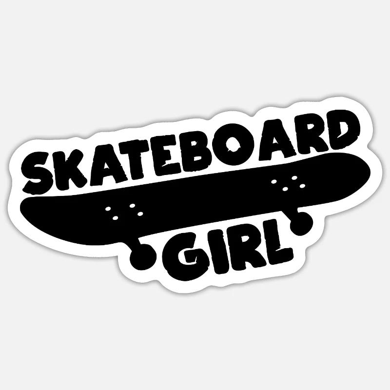 Skateboarderin - Sticker Größe S (10 x 10 cm) - Mattweiß