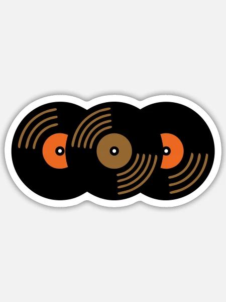 Schallplatten Sammlung Musik Fan - Sticker Größe S (10 x 10 cm) - Mattweiß