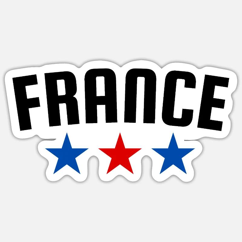 Frankreich 3 Sterne Design - Sticker Größe S (10 x 10 cm) - Mattweiß