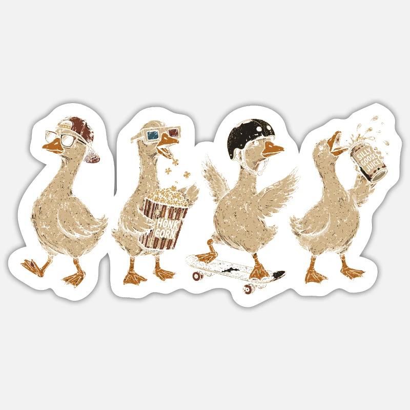 Retro Quack: Skateboard Quacks - Sticker size S (10 x 10 cm) - white matte