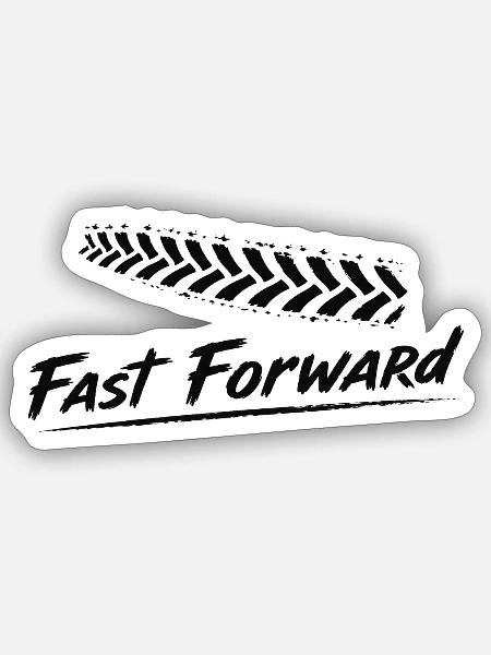 Landwirtschaft Stollenreifen Acker Fast Forward - Sticker Größe S (10 x 10 cm) - Mattweiß