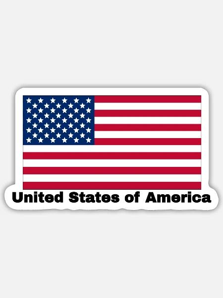 USA Fahne - Sticker Größe S (10 x 10 cm) - Mattweiß