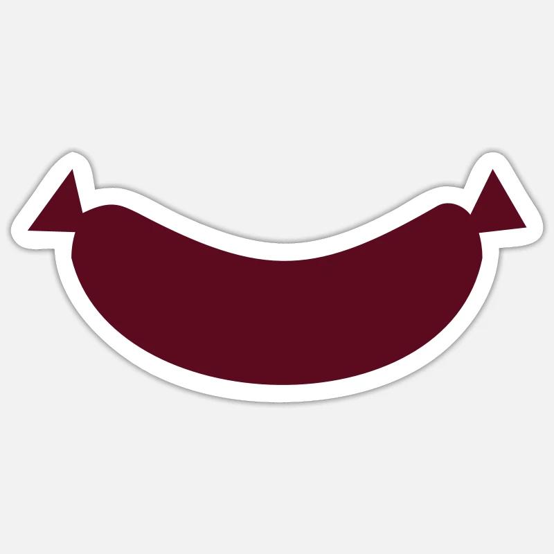 Wurst - Sticker Größe S (10 x 10 cm) - Mattweiß