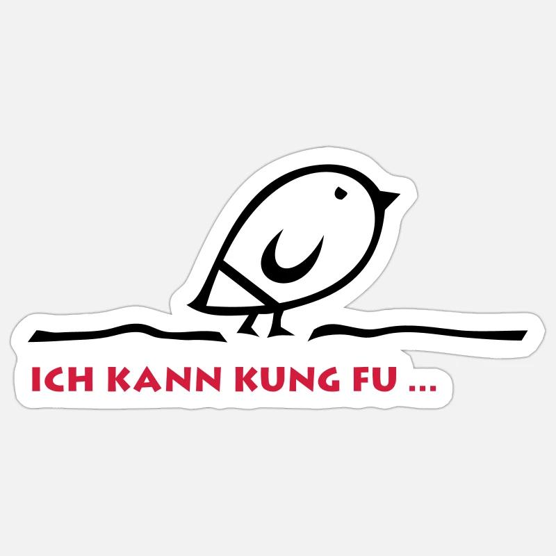 TWEETLERCOOLS - je peux KUNG FU - Sticker taille S (10 x 10 cm) - blanc mat