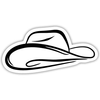 Skizze Cowboyhut - Sticker Größe S (10 x 10 cm) - Mattweiß - Vorne