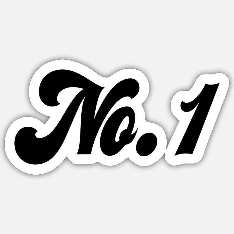 Nr. 1 - Sticker Größe S (10 x 10 cm) - Mattweiß