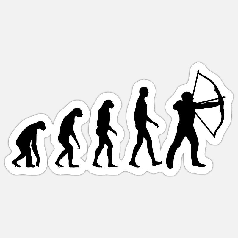 Evolution Bogenschießen Sticker Größe S (10 x 10 cm)