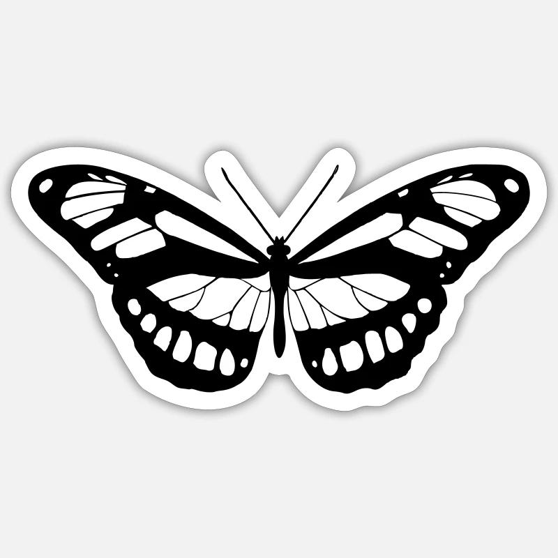Butterfly silhouette - Sticker size S (10 x 10 cm) - white matte
