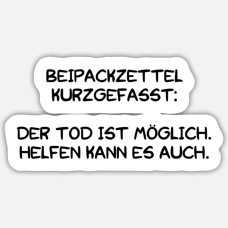 Beipackzettel - Sticker Größe S (10 x 10 cm) - Mattweiß