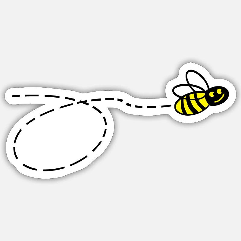 Flotte Biene 2 - Sticker Größe S (10 x 10 cm) - Mattweiß