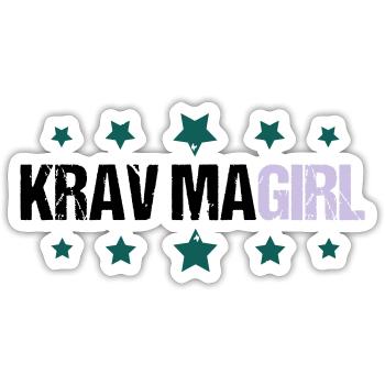 Krav Maga Girl - Sticker taille S (10 x 10 cm) - blanc mat - Devant
