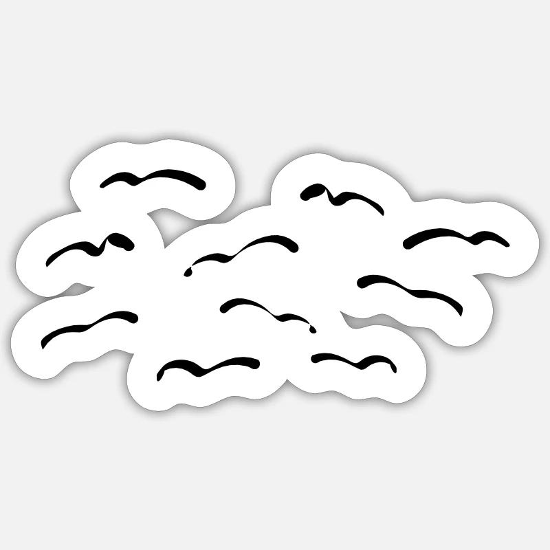 Vögel - Sticker Größe S (10 x 10 cm) - Mattweiß