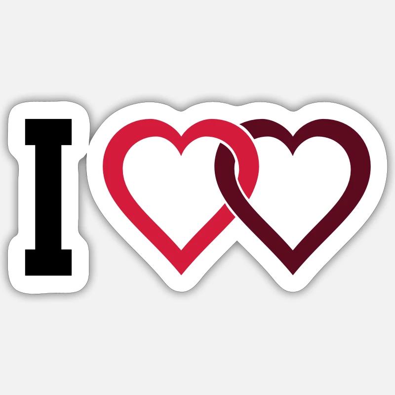 I love - Sticker size S (10 x 10 cm) - white matte