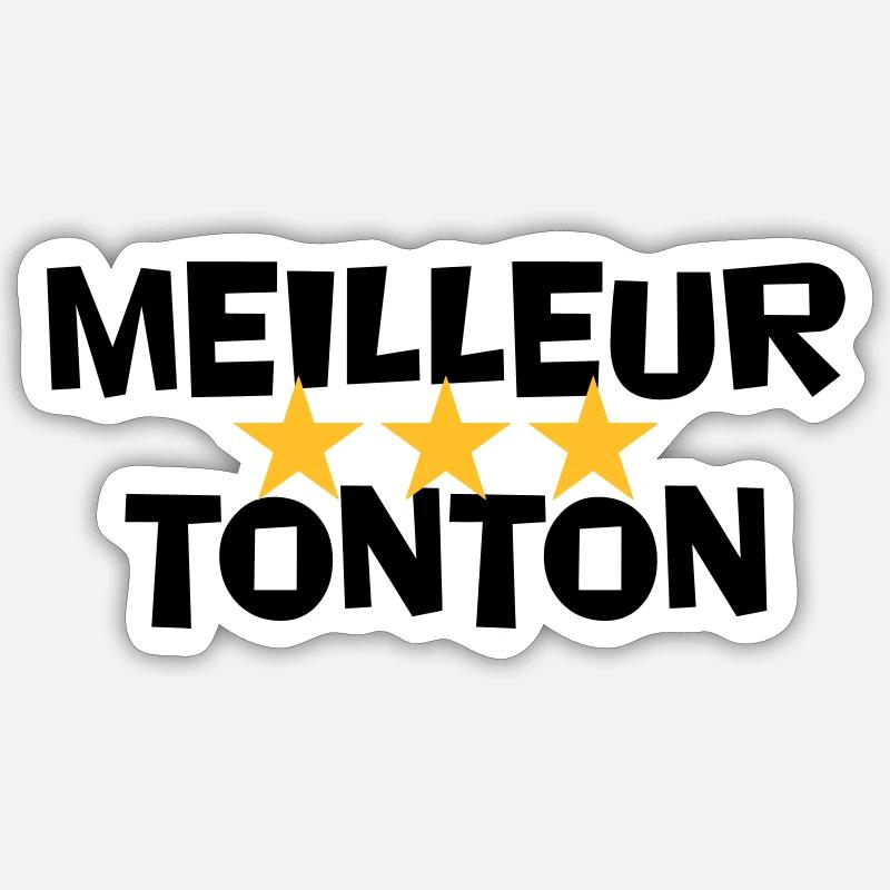 Meilleur Tonton - Sticker taille S (10 x 10 cm) - blanc mat