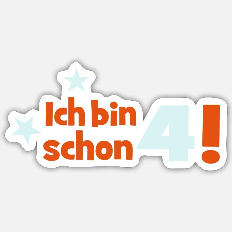4 - Sticker Größe S (10 x 10 cm) - Mattweiß