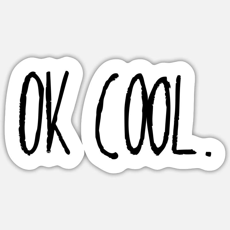 ok cool - Sticker taille S (10 x 10 cm) - blanc mat