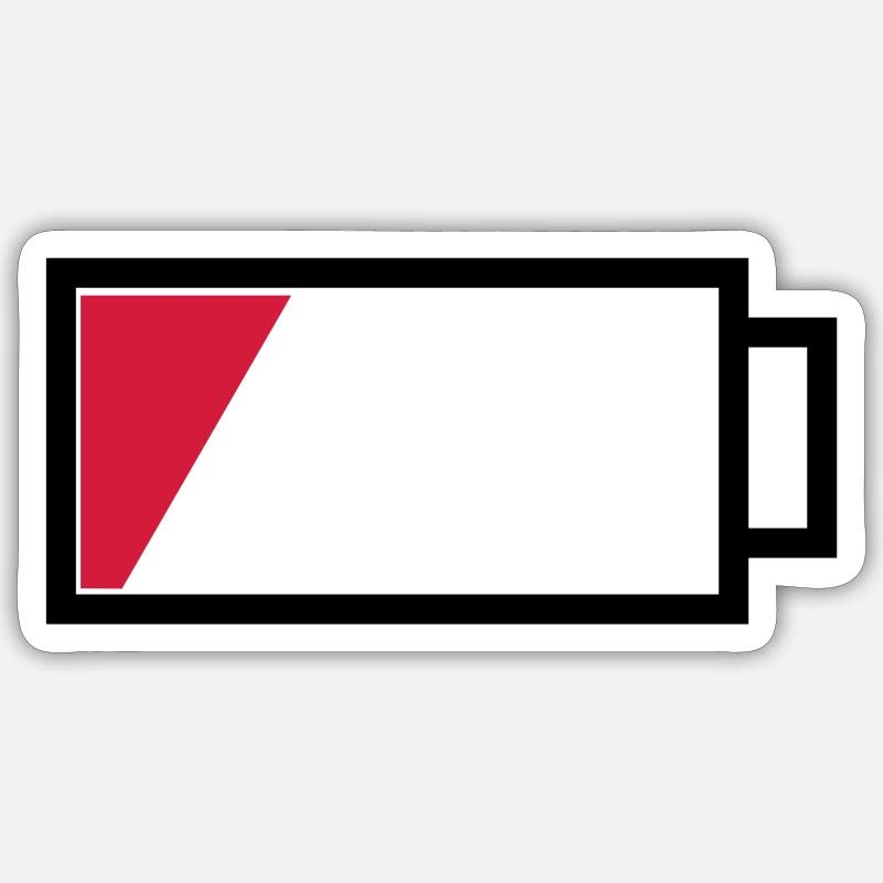 Batterie vide Sticker taille S (10 x 10 cm)