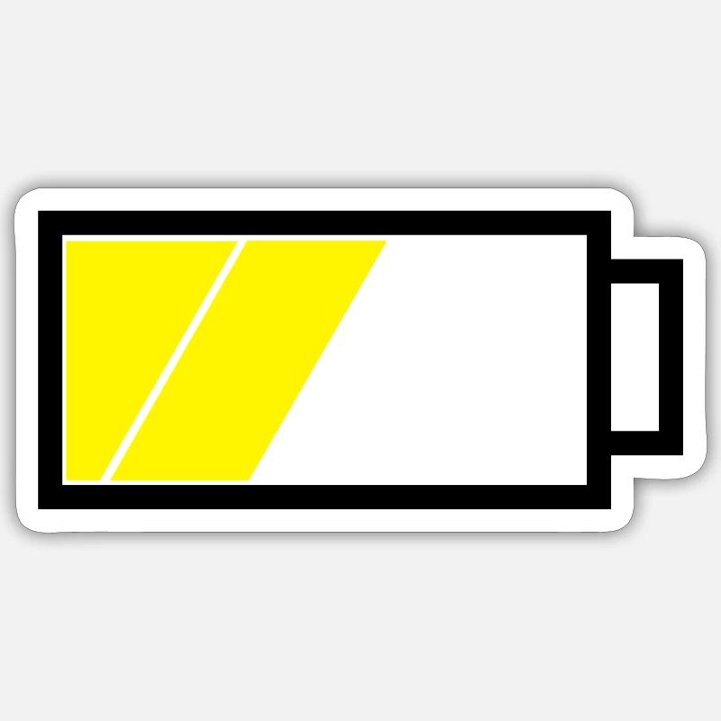 Battery half full - Sticker size S (10 x 10 cm) - white matte