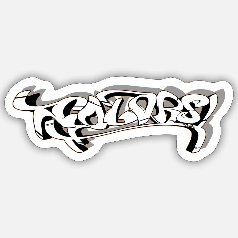 graffiti - Sticker Größe S (10 x 10 cm) - Mattweiß