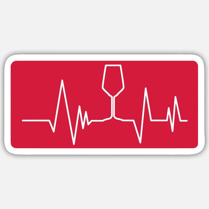 WINE - Vital parameters (v) - Sticker size S (10 x 10 cm) - white matte