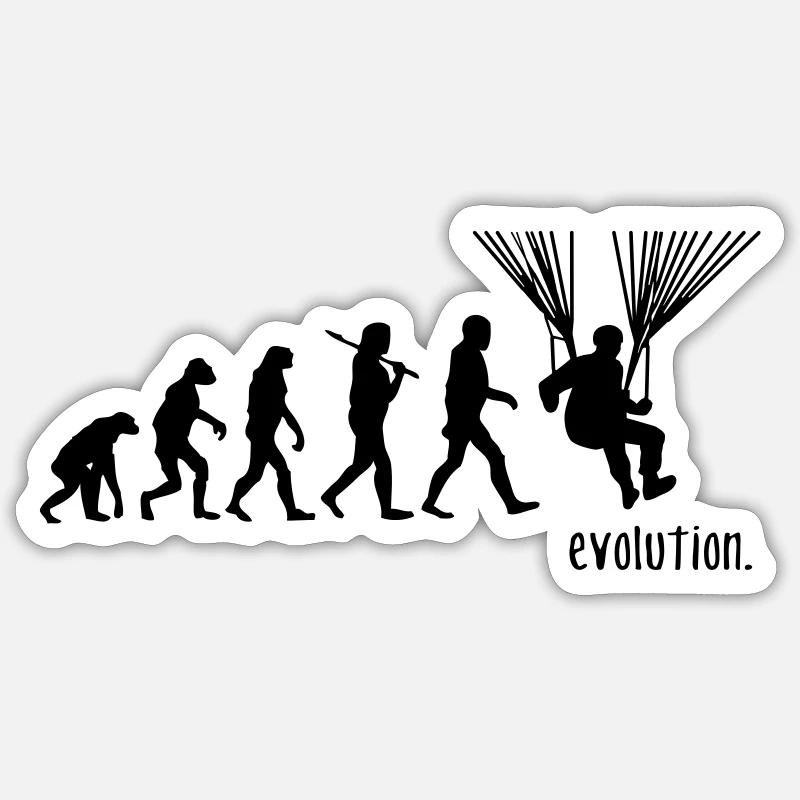 paragliding evolution - Sticker size S (10 x 10 cm) - white matte