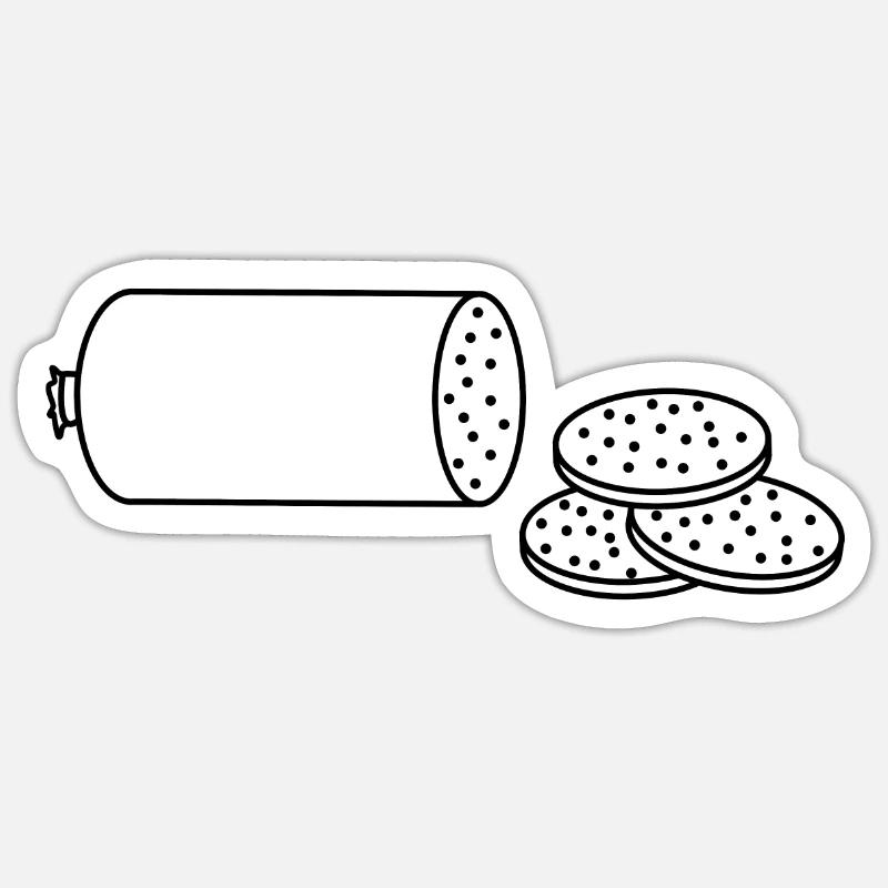 Wurst - Sticker Größe S (10 x 10 cm) - Mattweiß