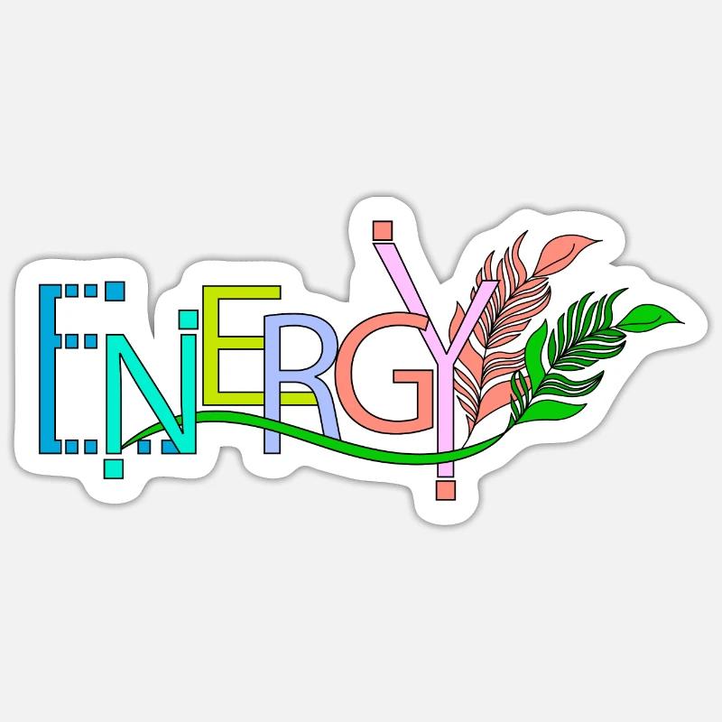 dynamische Energie - Sticker Größe S (10 x 10 cm) - Mattweiß