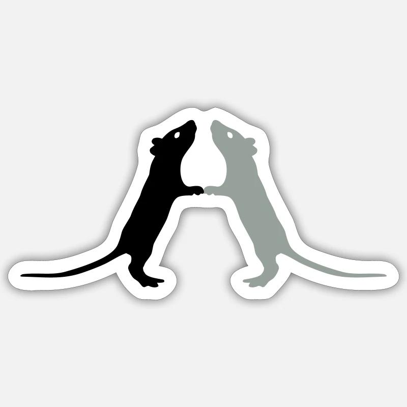 Rats - Sticker size S (10 x 10 cm) - white matte