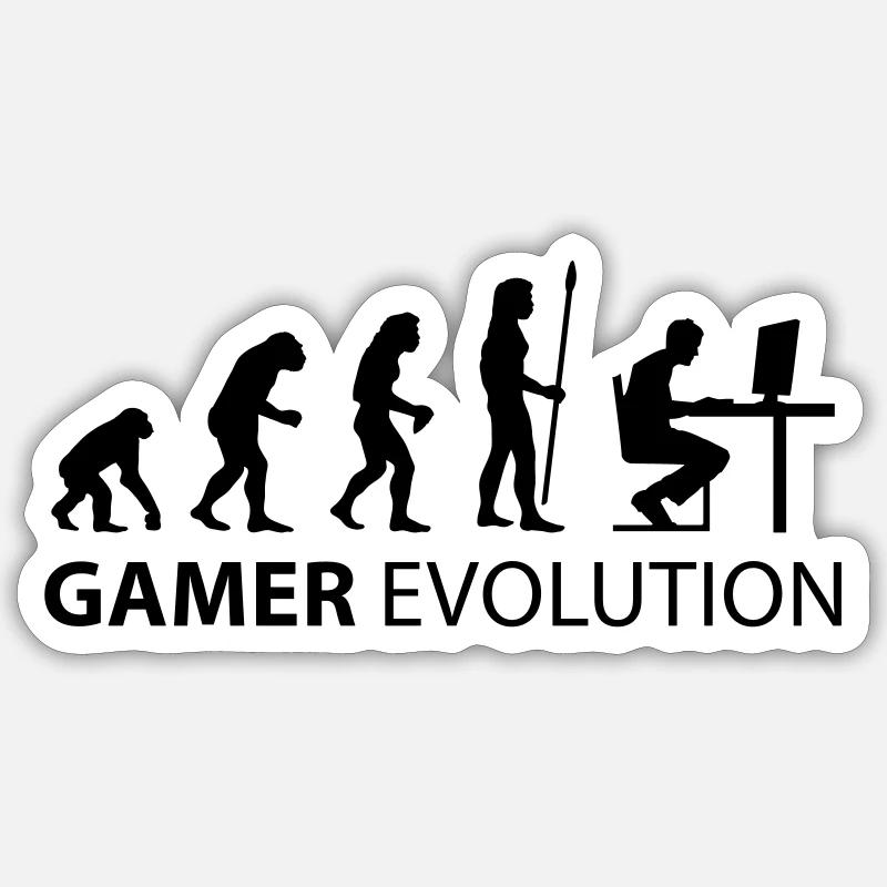 l'évolution de gamer Sticker taille S (10 x 10 cm)