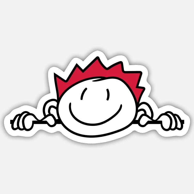 hide wall wall face head child painted kri Sticker size S (10 x 10 cm)