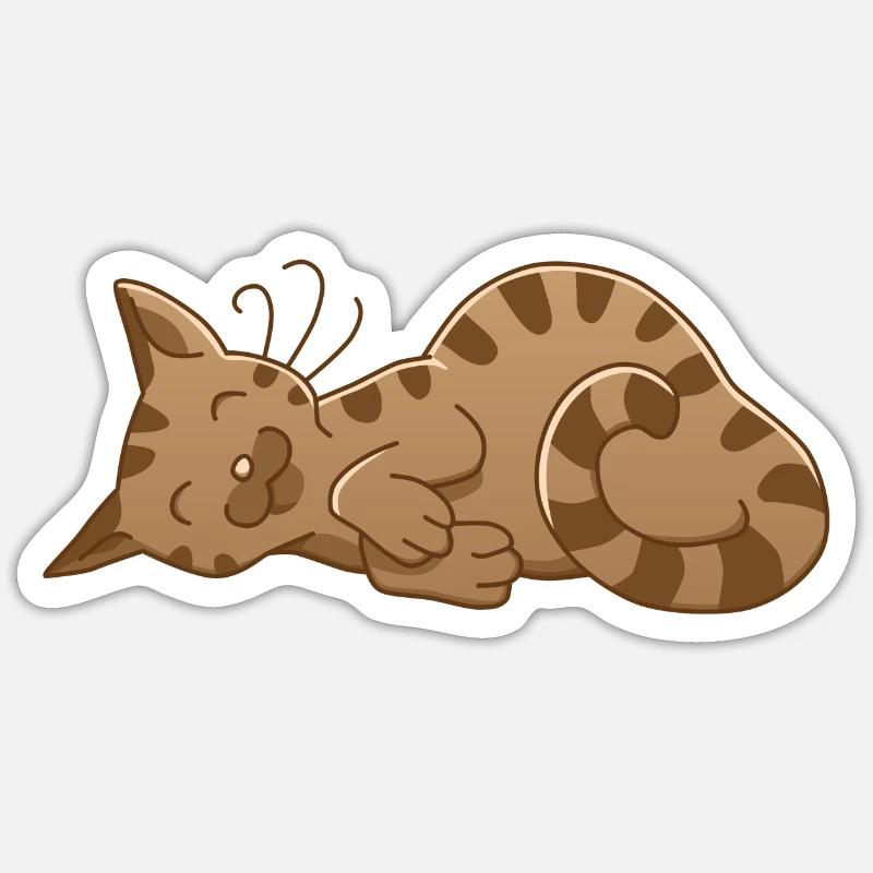 sleeping cat - Sticker Größe S (10 x 10 cm) - Mattweiß