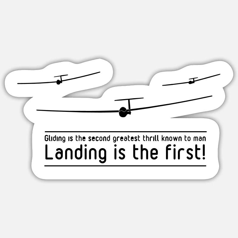 Glider glider glide gift tshirt - Sticker size S (10 x 10 cm) - white matte